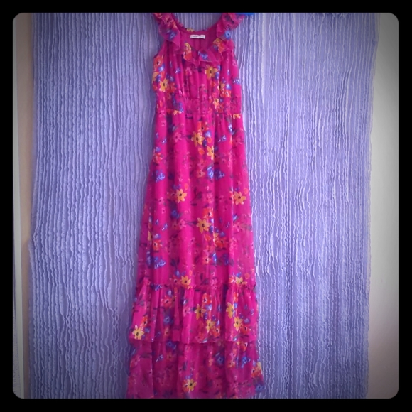 Old Navy Dresses & Skirts - Old Navy Flowy Layered Pink Floral Maxi Dress